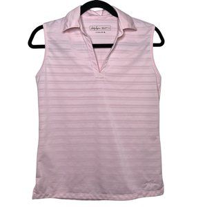 Lady Hagen Womens Top Size Small Pink Sleeveless Golf Polo Activewear Hydro Dri
